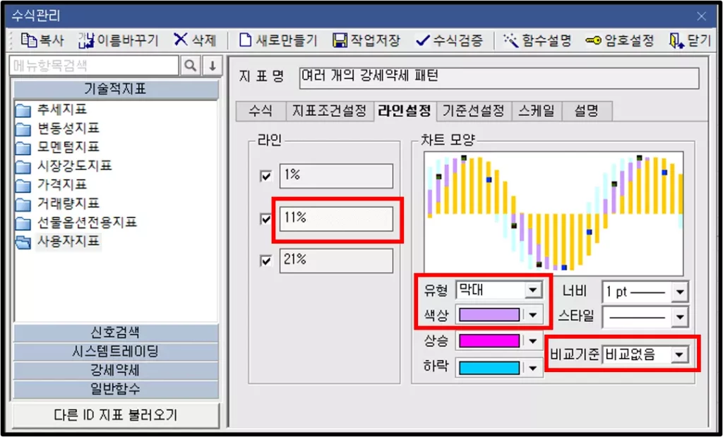 강세약세 패턴을 3개 이상 추가하는 방법 (5)