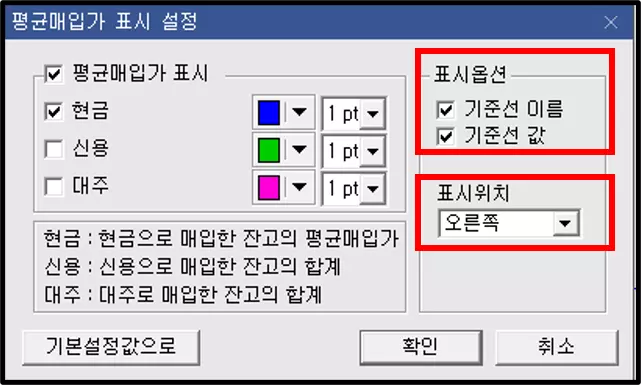일봉 및 분봉 차트에 매입가 기준선 추가 (5)