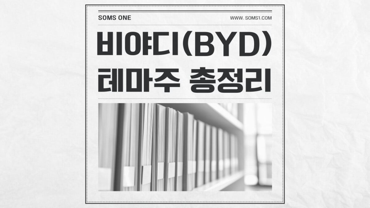 비야디 관련주 13종목 총정리 (BYD 테마주)