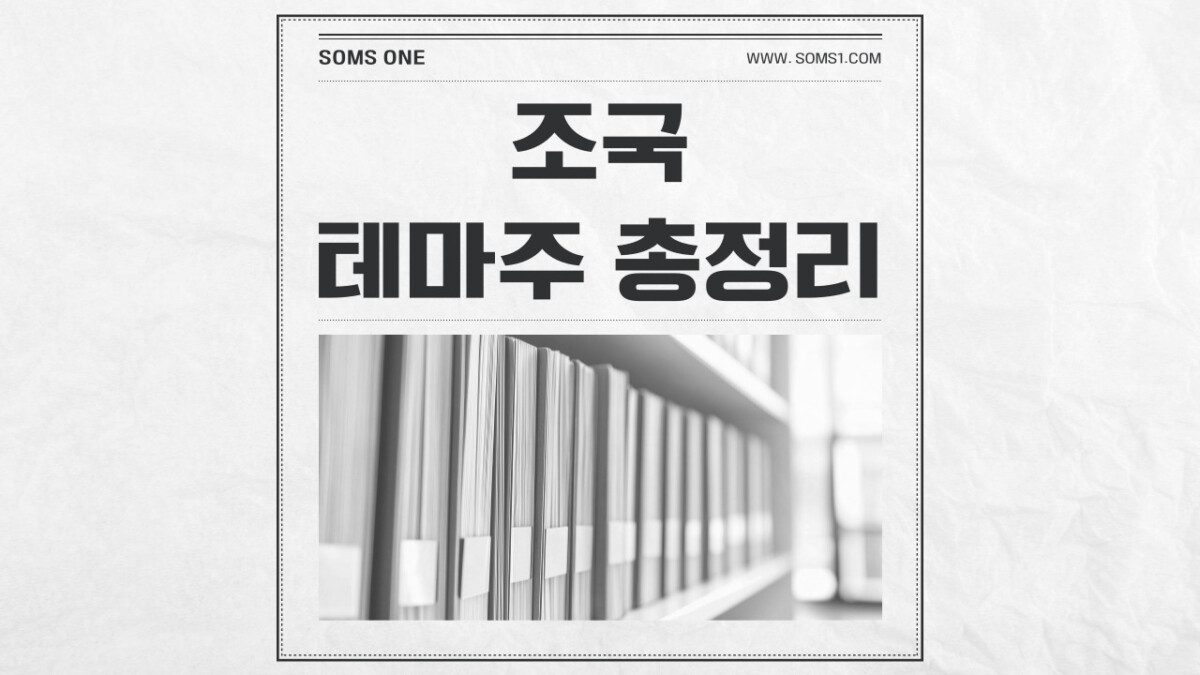 조국 관련주 12종목 총정리 (조국 테마주)