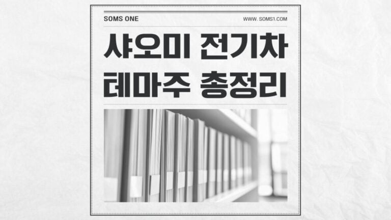 샤오미 전기차 관련주 12종목 총정리 (샤오미 테마)
