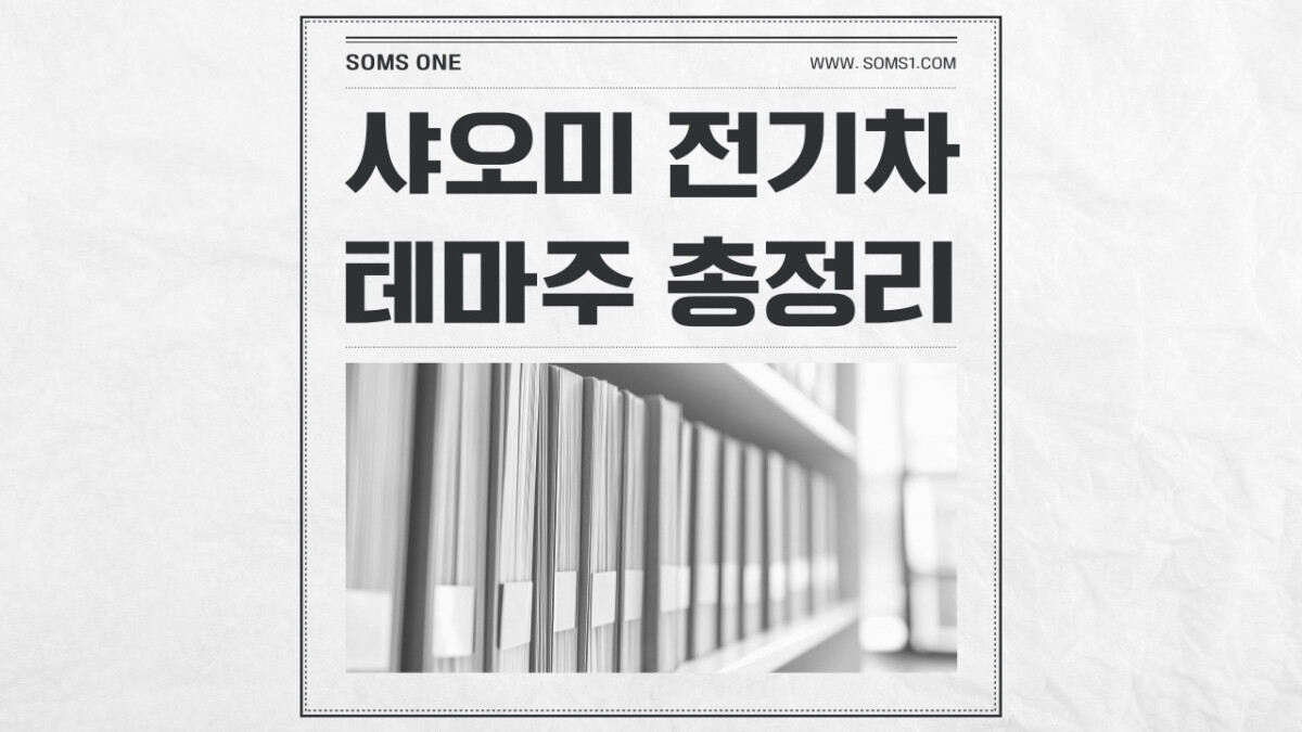 샤오미 전기차 관련주 12종목 총정리 (샤오미 테마)